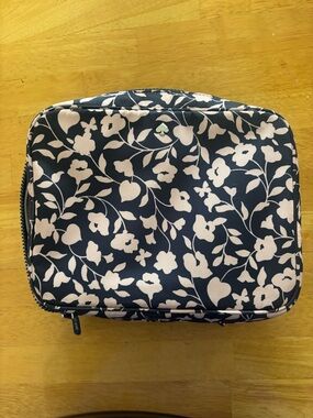 kate spade Navy and Light Pink Floral Cosmetic Pouch